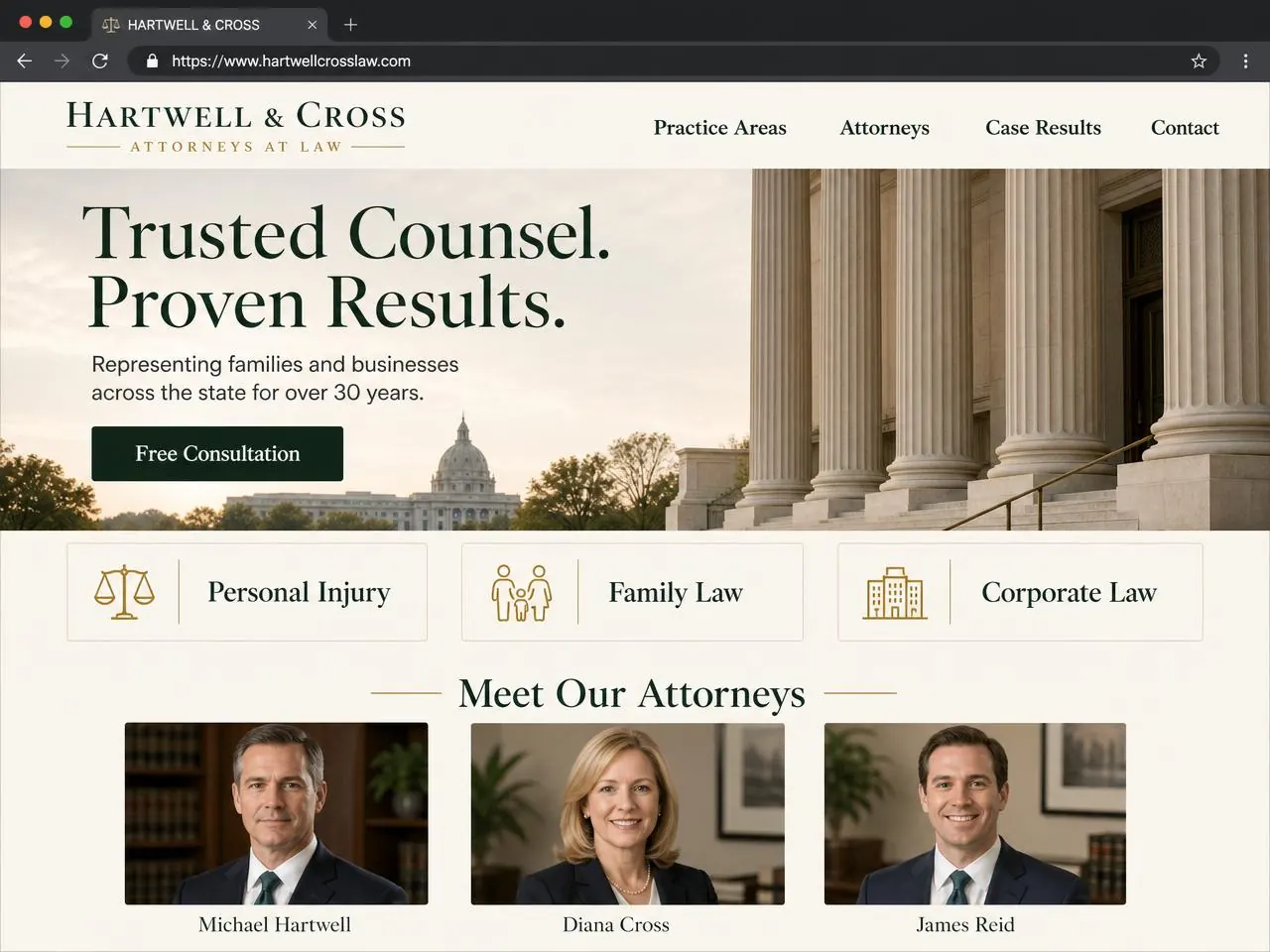 Law Firms website design mockup