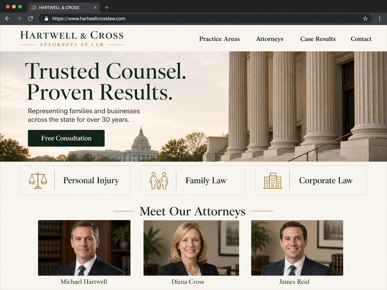 Law Firms website design mockup